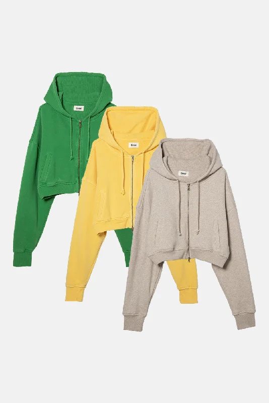 BABYDOLL CROP ZIP HOODIE 3 PACK