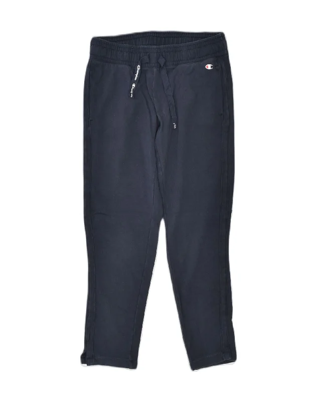 CHAMPION Womens Tracksuit Trousers Medium Navy Blue Cotton