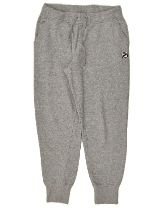 FILA Womens Tracksuit Trousers Joggers UK 16 Large Grey Cotton