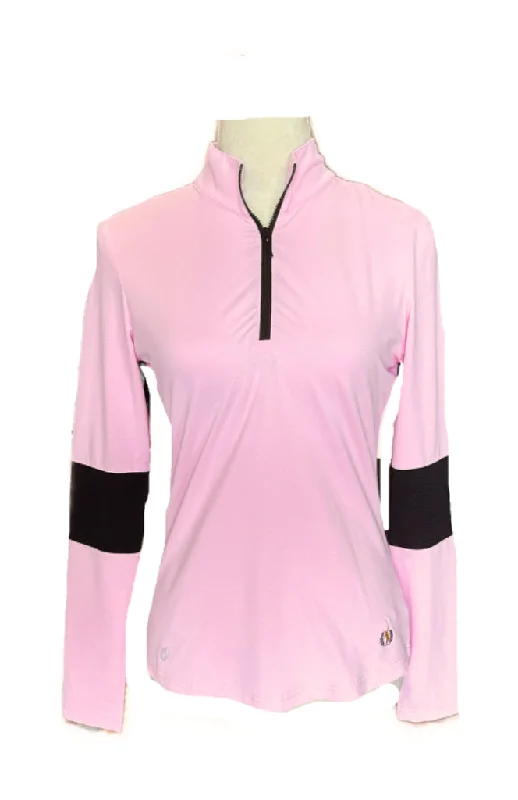 GGBlue Luxe Sport Soft Pink & Black Golf Pullover Size XS MSP$89