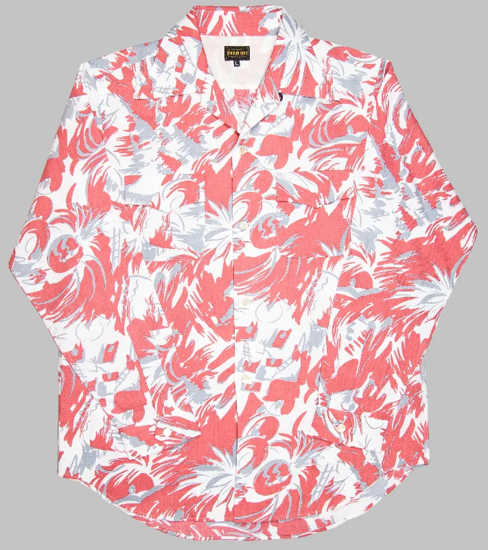 Groovin High Open Collar Shirt Tropical Salmon