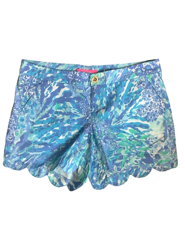 Lilly Pulitzer Shorts Blue Print Scalloped Hemline Size: 8