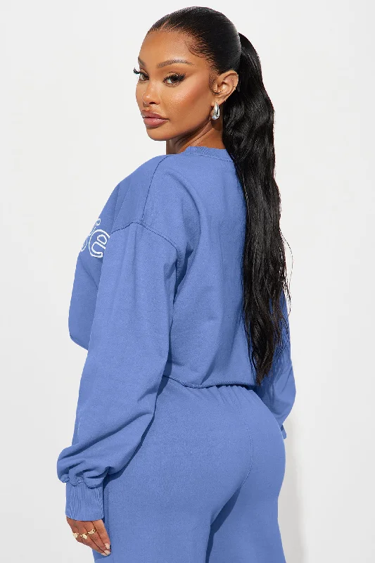 Manhattan Cropped Sweatshirt - Blue