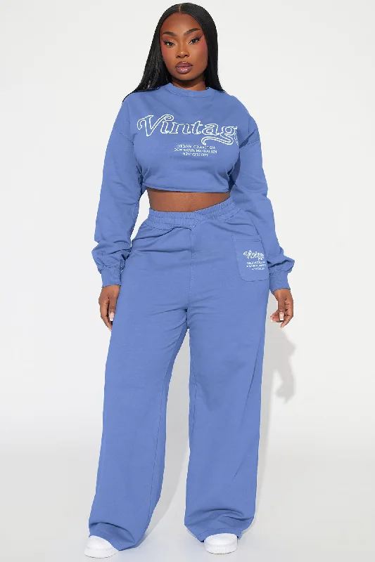 Manhattan Cropped Sweatshirt - Blue