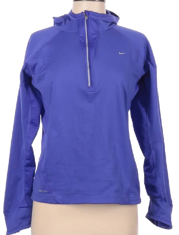 Women's Nike Dri-Fit Purple 1/4 Zip Hooded Pullover Size M. MSP$85