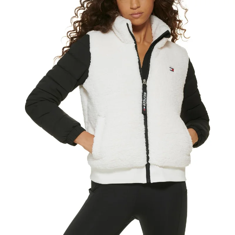 Tommy Hilfiger Sport Womens Cropped Activewear Zip-Up Jacket