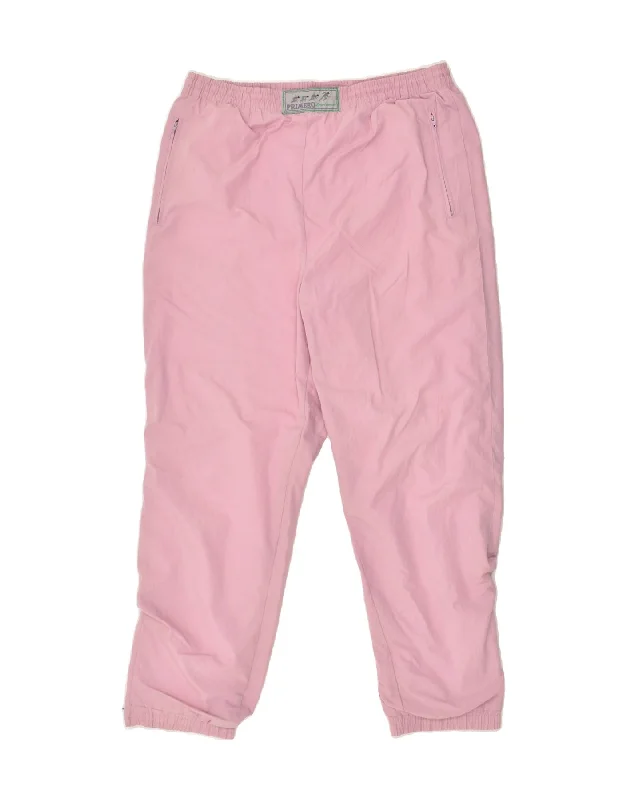 VINTAGE Womens Tracksuit Trousers Joggers W32 Large Pink Cotton