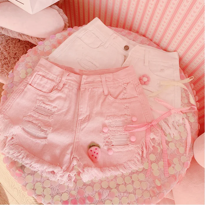 All-match ripped denim shorts YV43822