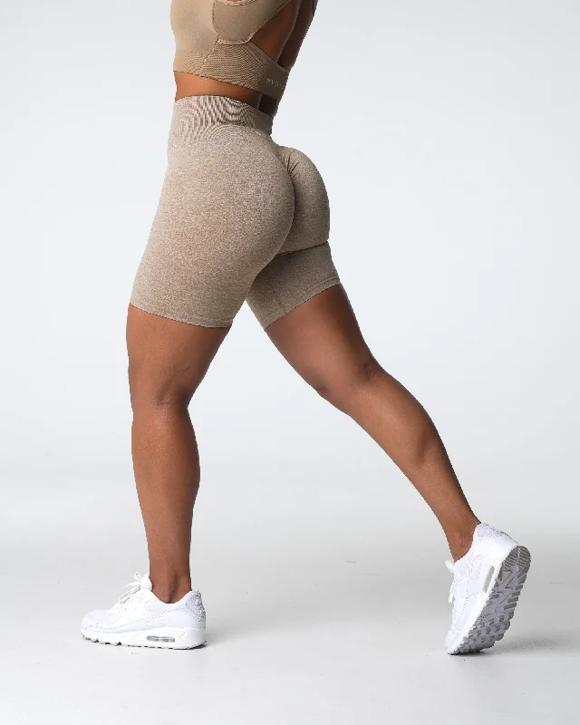 Beige Scrunch Seamless Shorts