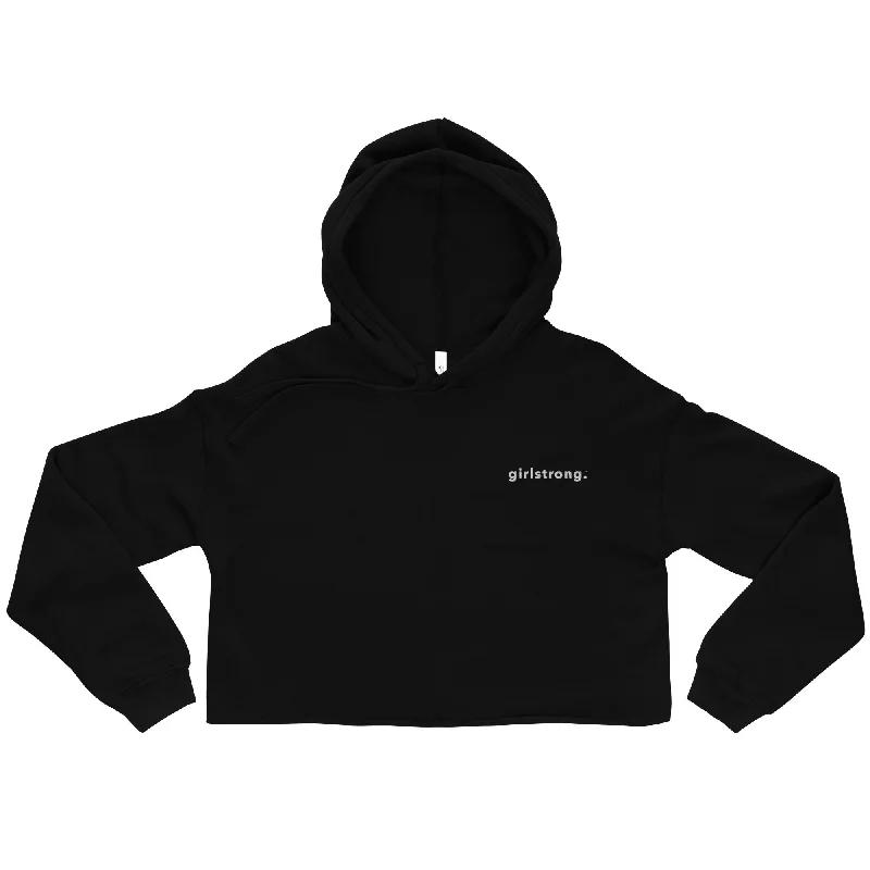 EVERYDAY FLEECE CROPPED HOODIE - GIRLSTRONG BLACK