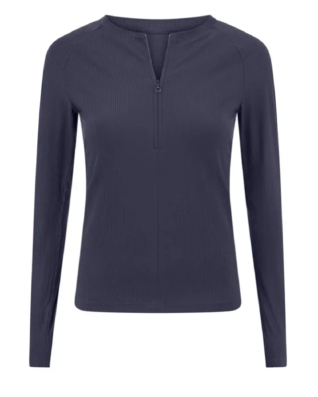 Lorna Jane Serenade Half Zip Long Sleeve Top - Ash Blue