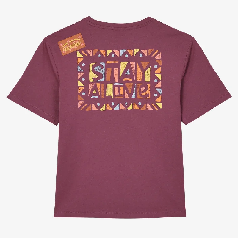 OXBOW Womens Tobob Short Sleeve Printed T Shirt - Acai