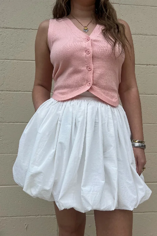 Poplin Bubble Mini Skirt