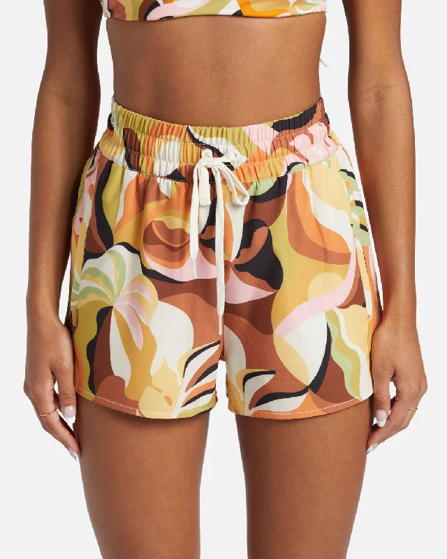 Return To Paradise Elastic Waist Boardshorts - Multi