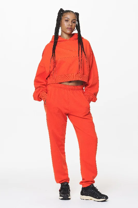 Salita Oversized Cropped Hoodie Washed Signal Red Gum