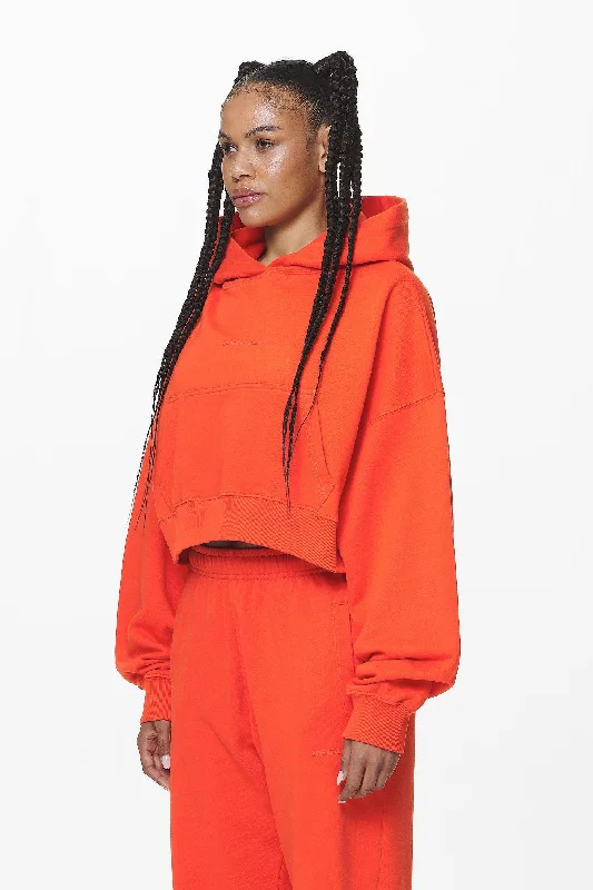 Salita Oversized Cropped Hoodie Washed Signal Red Gum