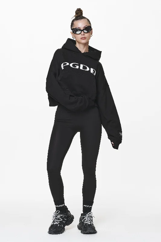 Troms Oversized Cropped Hoodie Black