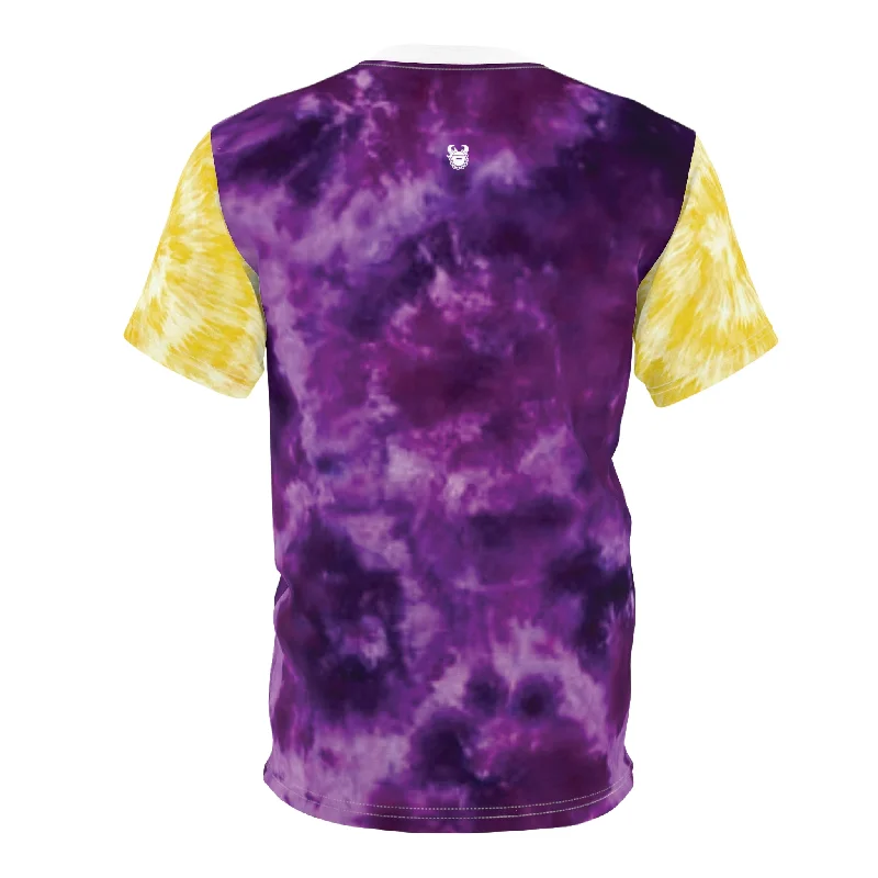 Unisex Cut & Sew Tee - Purple/Gold Tie-Dye - M.I.L.F.