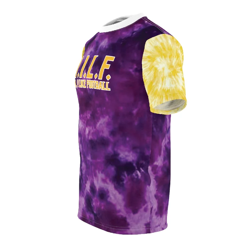 Unisex Cut & Sew Tee - Purple/Gold Tie-Dye - M.I.L.F.