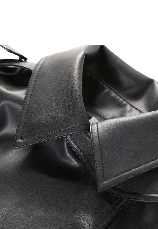 Vegan Leather Cropped Trench