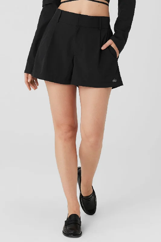 High-Waist Status Trouser Short - Black