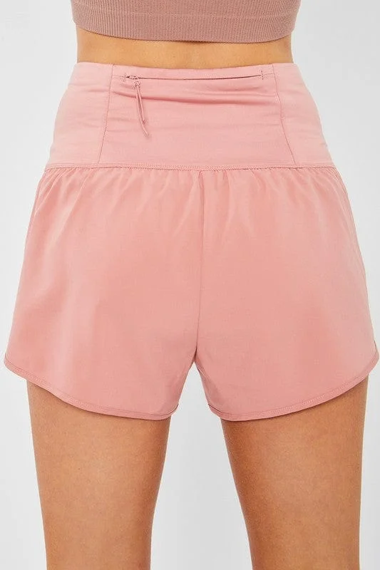 Woven Solid Inner Brief Back Pocket Shorts