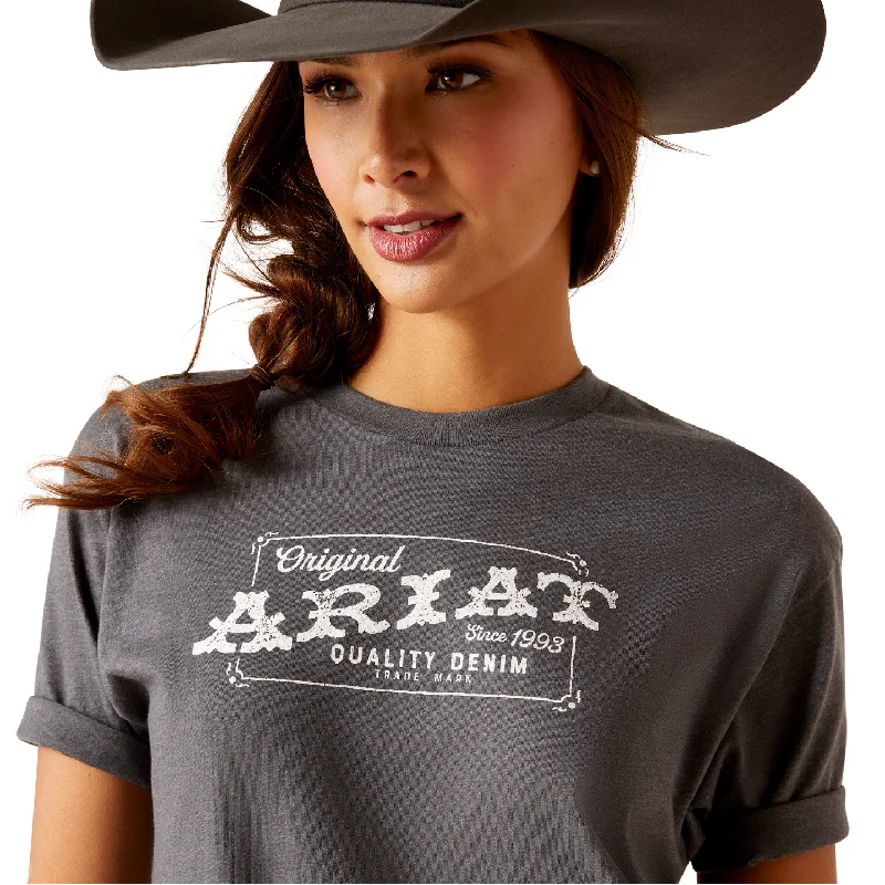 10047634 Ariat Women's Logo Charcoal Tee