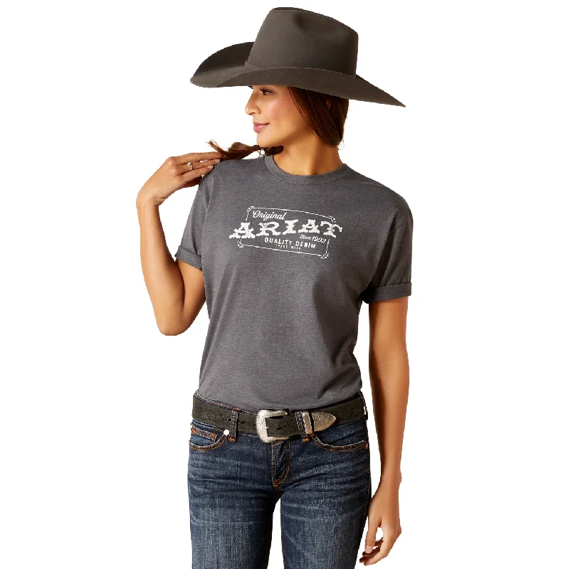 10047634 Ariat Women's Logo Charcoal Tee