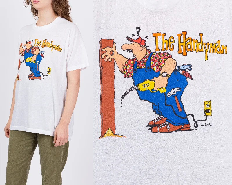 80s ""The Handyman"" Cartoon T Shirt - Unisex Large