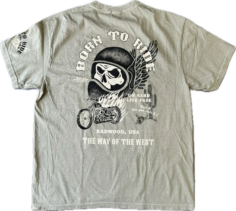 ""BORN TO RIDE"" Tee in HAZEL