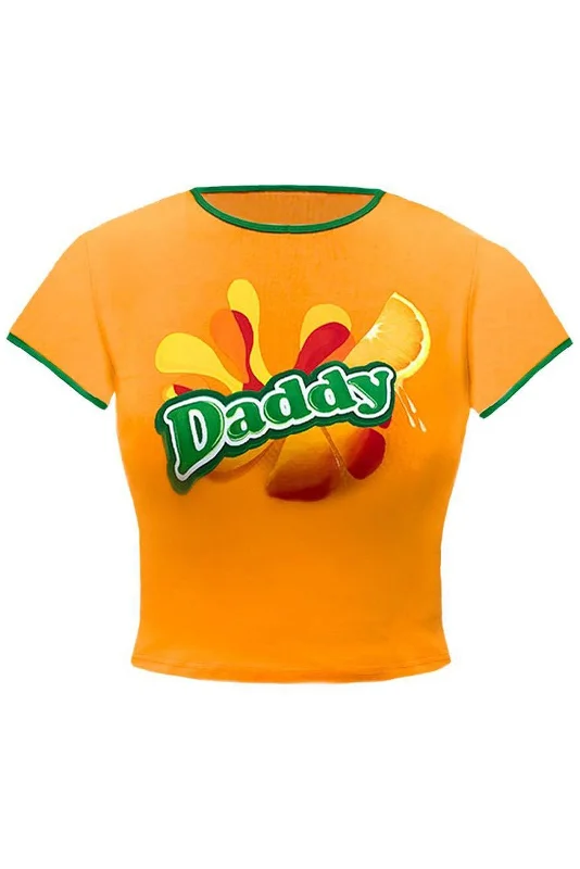 Daddy Orange Mirinda Ringer Baby Tee