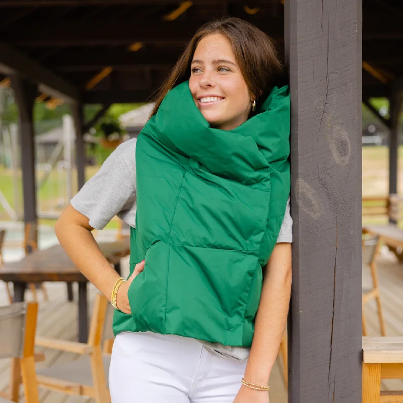 Green Waterproof Pretty Puffer Vest