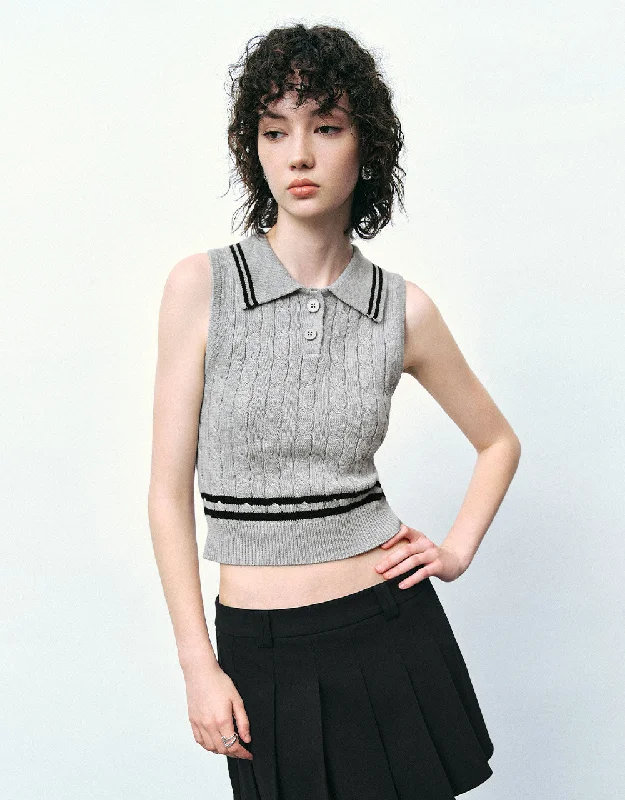 Lapel Knitted Vest