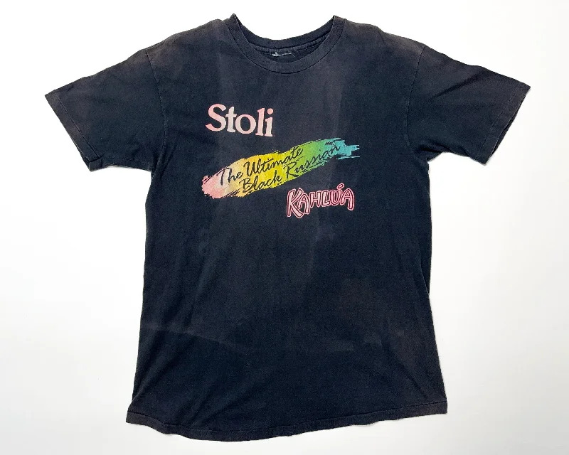 Large 90s Stoli Kahlua Black Russian T Shirt