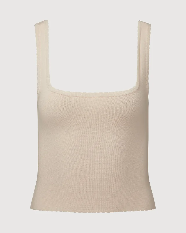 Scallop Square Neck Tank