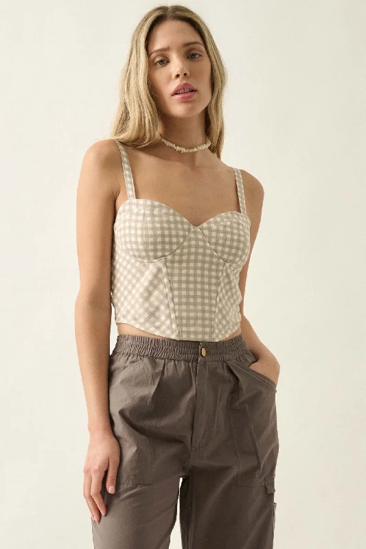 Sweetly Sultry Gingham Bustier Corset Top