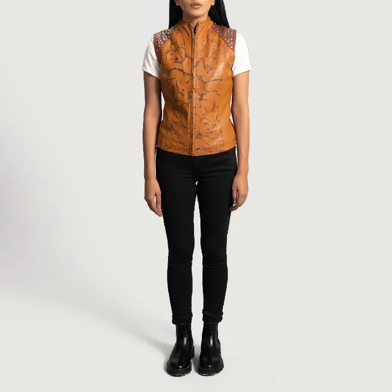 Westina Tan Dye Leather Vest