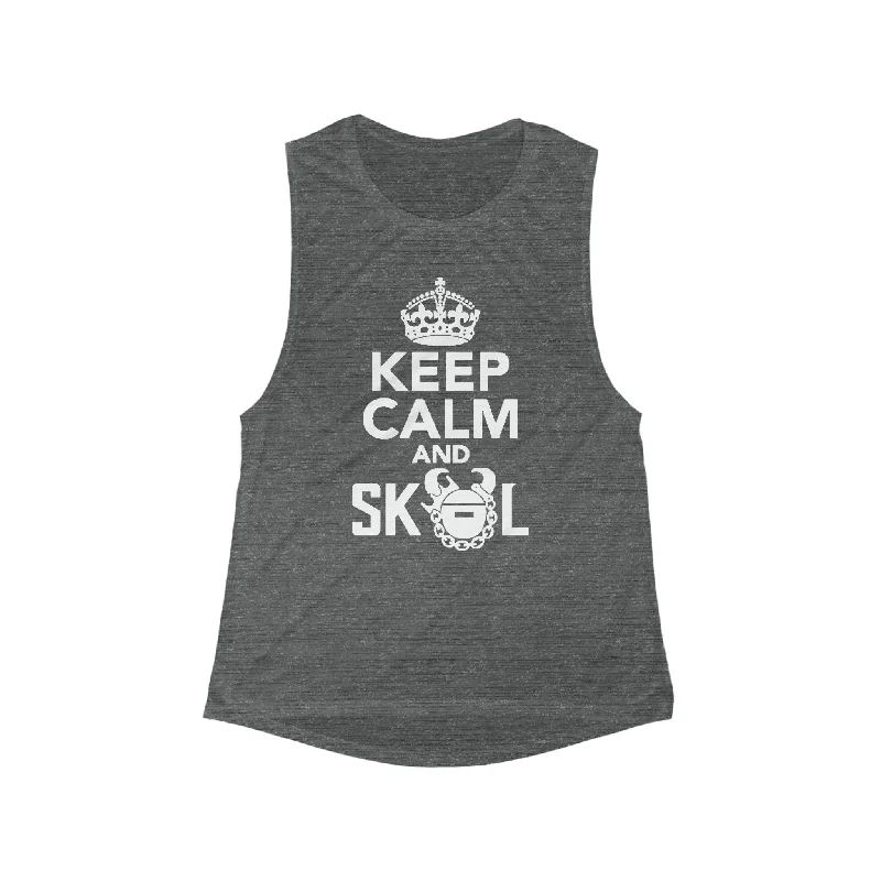 Women's Flowy Scoop Muscle Tank - Keep Calm