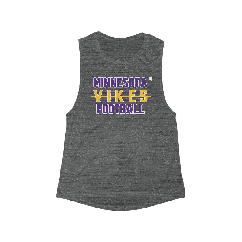 Women's Flowy Scoop Muscle Tank - Vikes Football