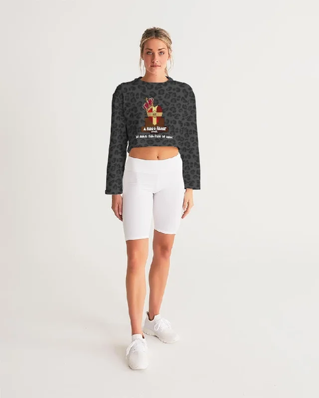 AKH Black Leopard Women's Cropped Sweatshirt