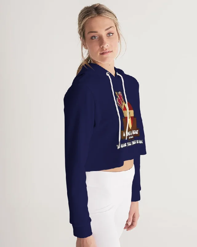 AKH Navy Blue Women's Cropped Hoodie