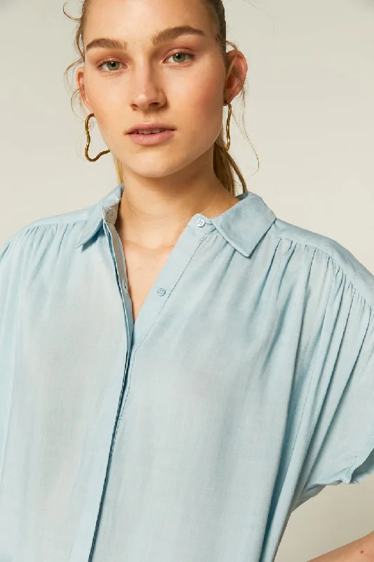 Compania Fantastica Blue Dropped Sleeve Blouse