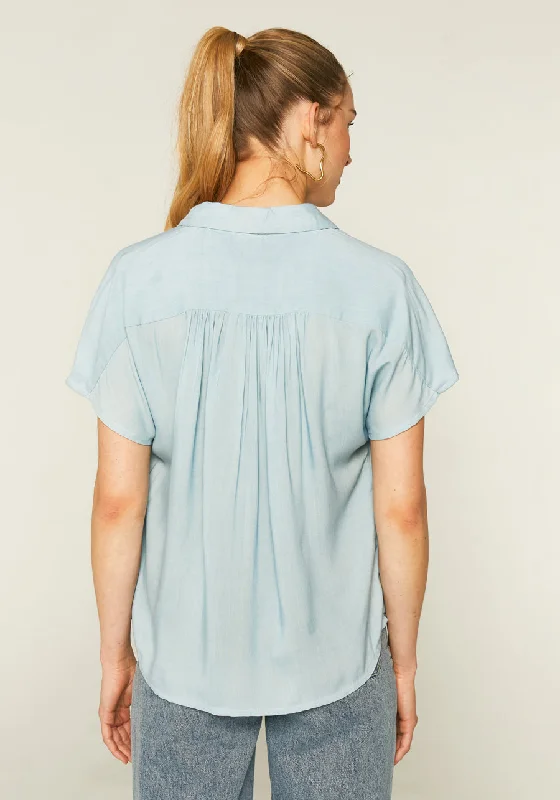 Compania Fantastica Blue Dropped Sleeve Blouse