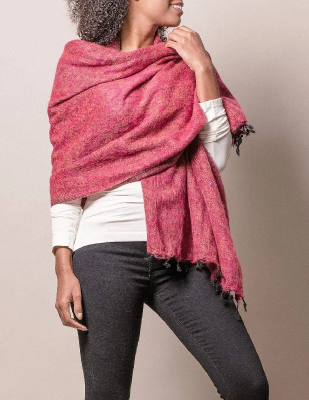 Himalayan Yak Wool Wrap - Raspberry