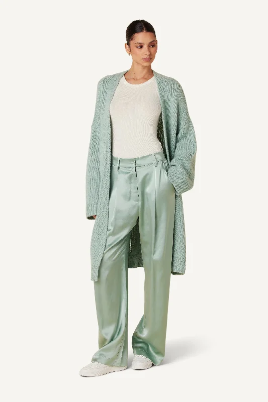 PERRY  OPEN FRONT CASHMERE CARDIGAN | SEAFOAM