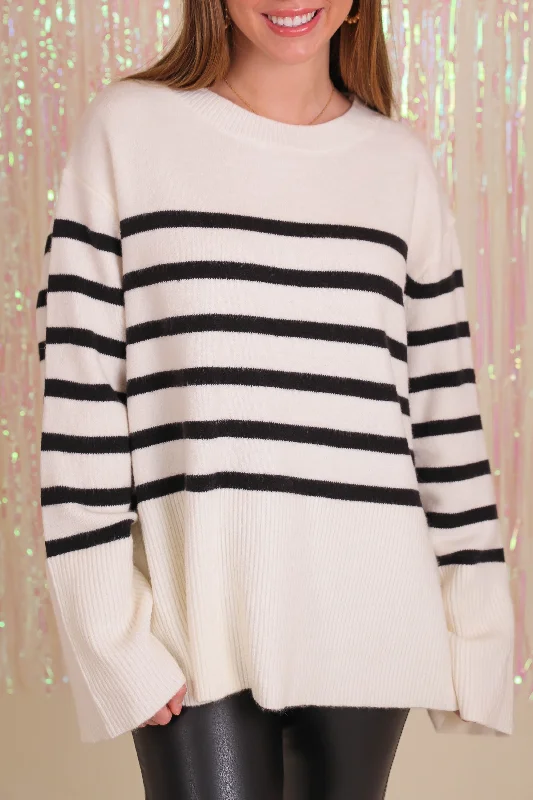 Set In My Ways Sweater-White