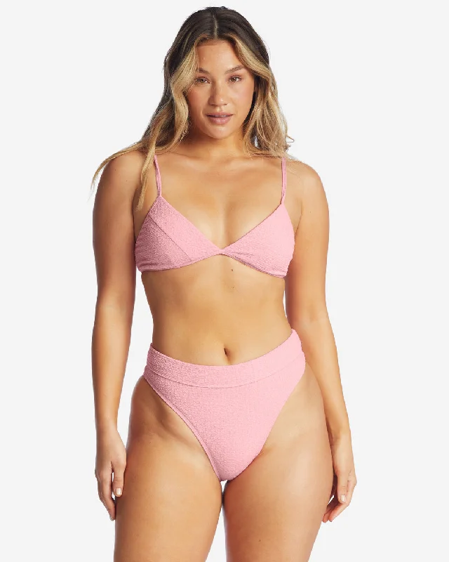 So Dazed Charlie Fixed Triangle Bikini Top - Pink Sunset