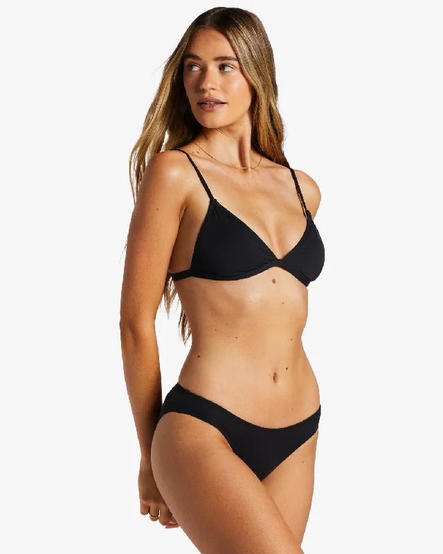 Sol Searcher Ceci Triangle Bikini Top - Black Pebble 2