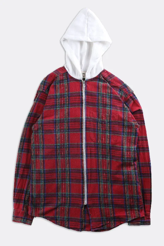 Unisex Rework Hooded Flannel - Women-M, Men-S