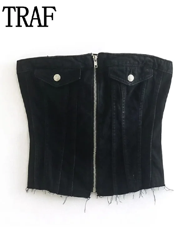 Women Denim Corset Top